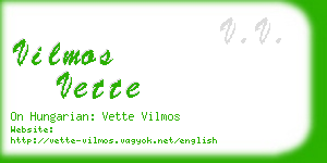 vilmos vette business card